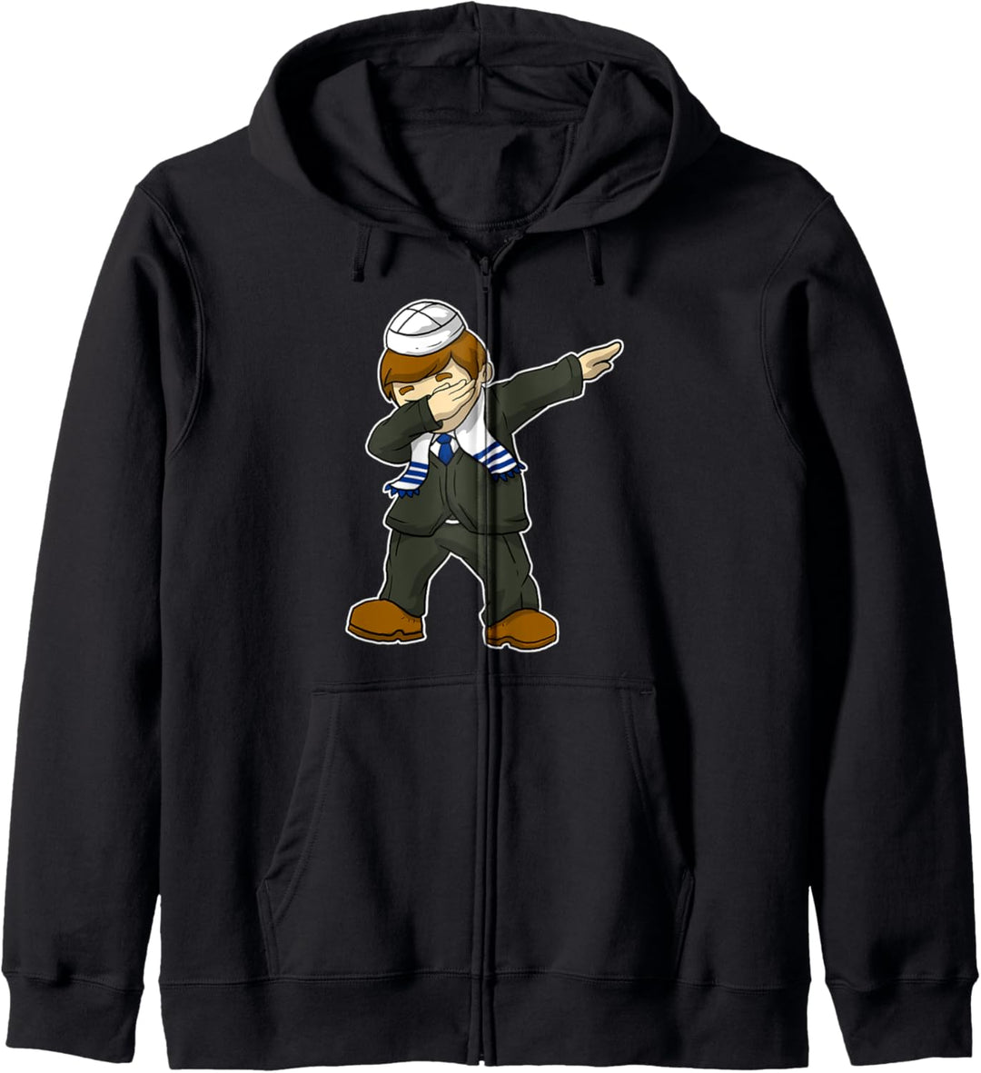 Lustige Jüdisches Bar Mitzvah Jungen Dabbing Chanukka Kapuzenjacke