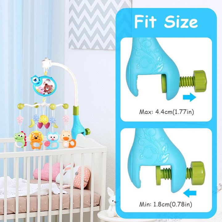 Aolso Babybett-Spielzeug, Mobile für Babybett, Baby Einschlafhilfe Musikspielzeug mit süssen Tieren,