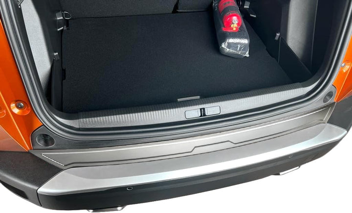 RECAMBO Ladekantenschutz Edelstahl matt gebürstet mit Textur - kompatibel für Peugeot 2008 2 - ab 20