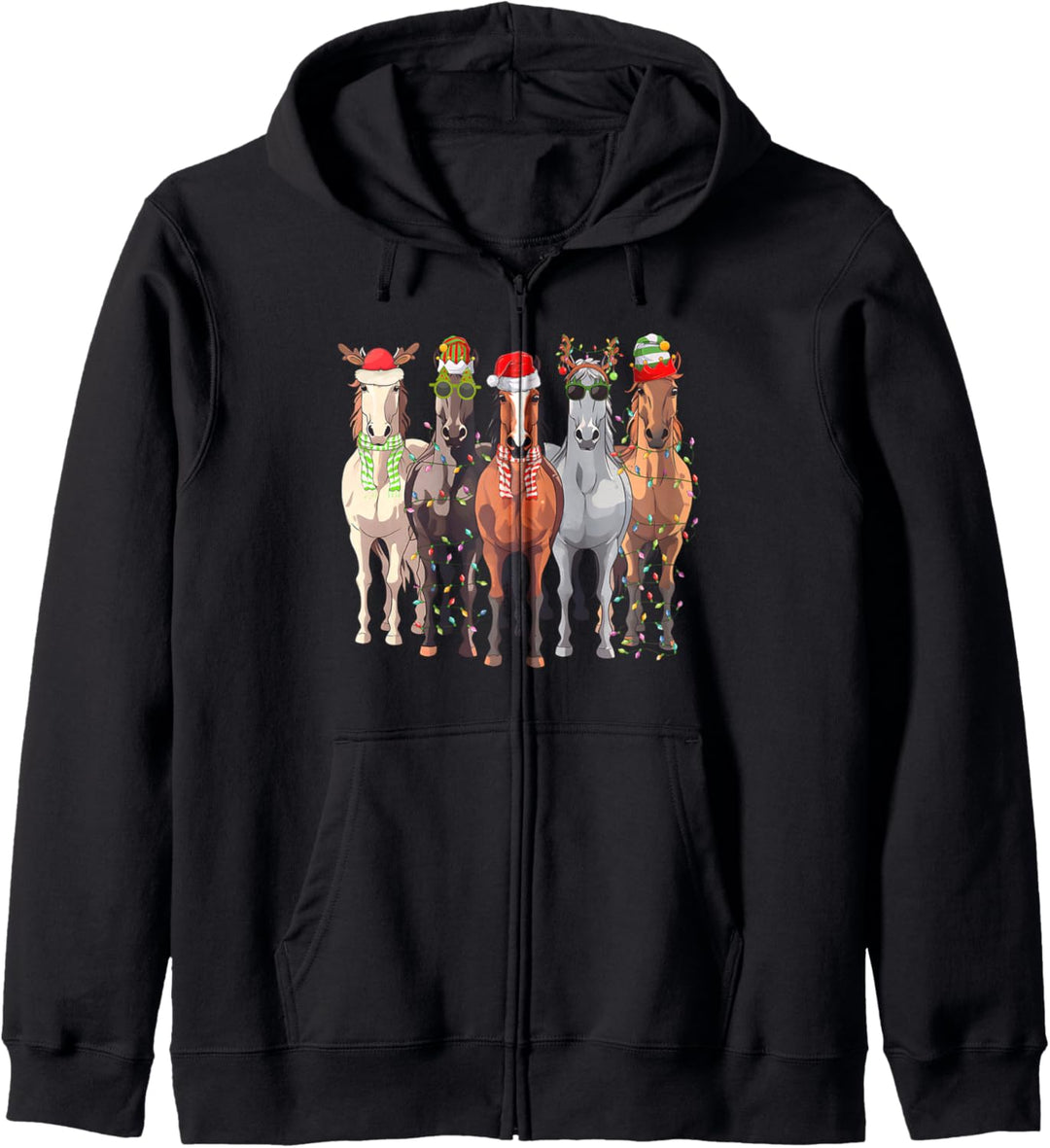 Pferde Weihnachten Kapuzenjacke