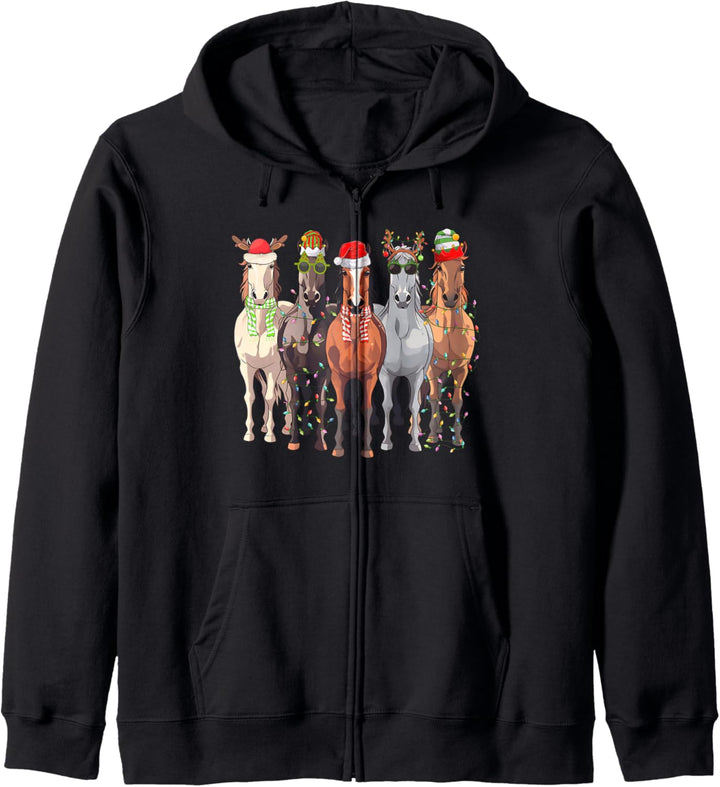 Pferde Weihnachten Kapuzenjacke