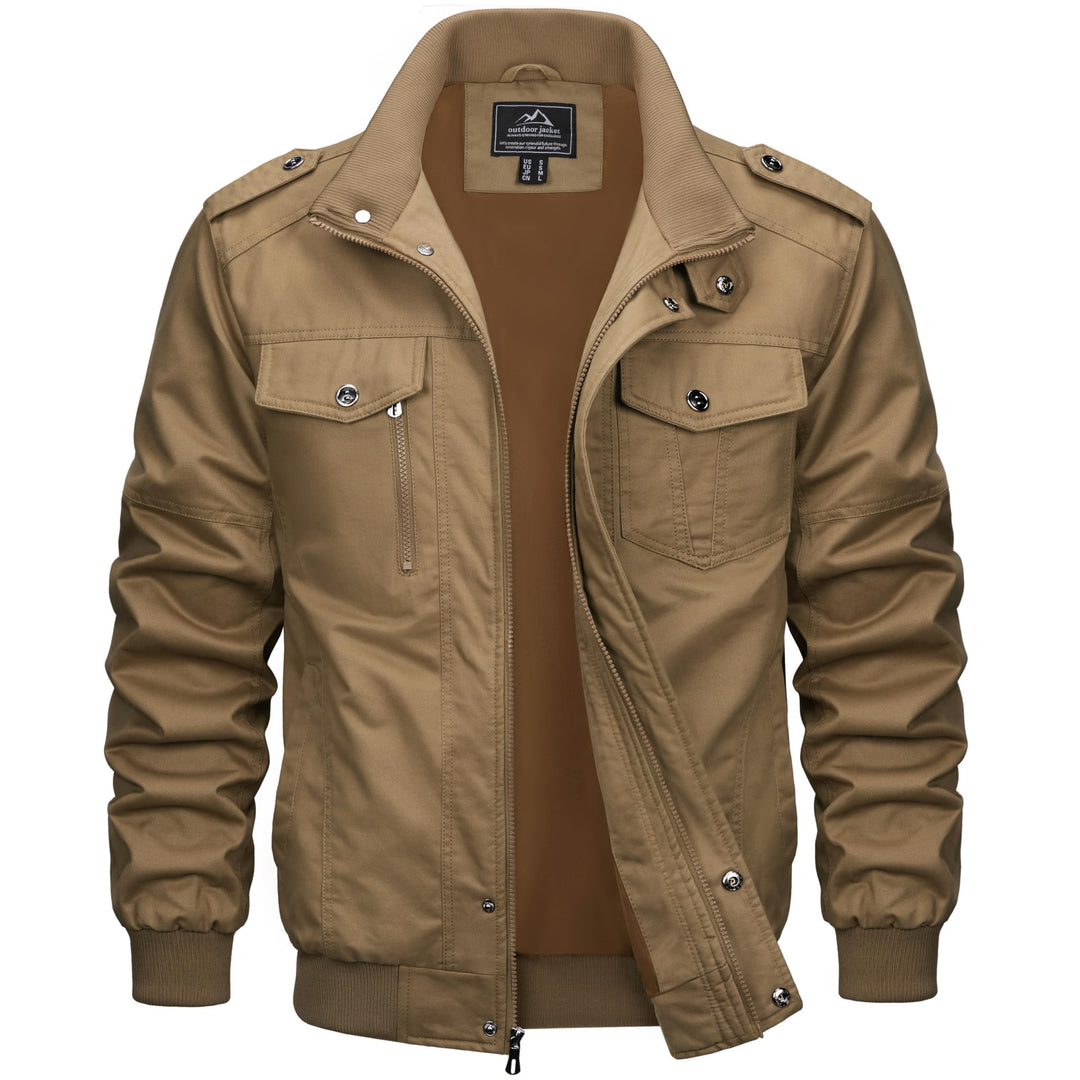 MAGCOMSEN Herren Übergangsjacke Cargo Outdoorjacke Winddicht Frühling Jacke Militär Armee Fliegerjac