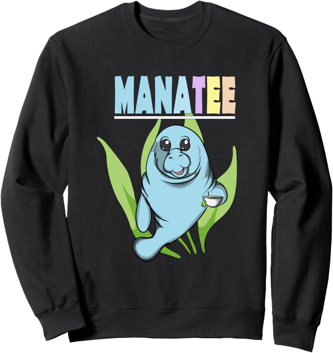 Süsse Seekuh mit Tee Manatee Manati Dugong Tiere Meerestier Sweatshirt