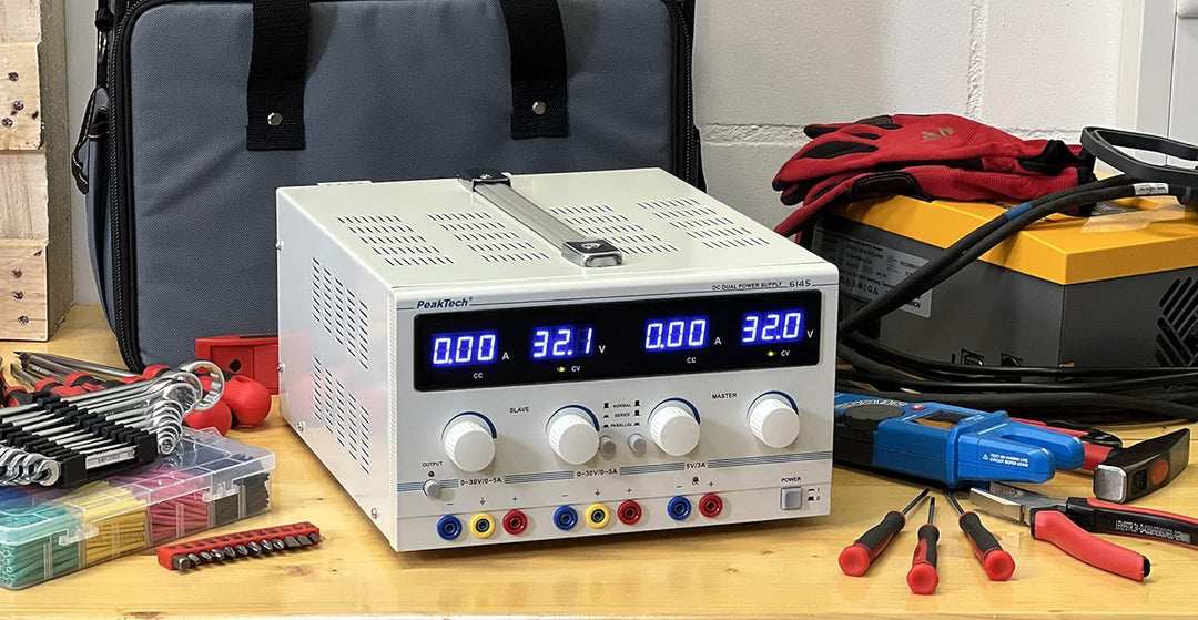PeakTech Digtial Doppel Labornetzteil - Labornetzgerät 0-30V / 0-5A DC, stabilisiert, linear regelba