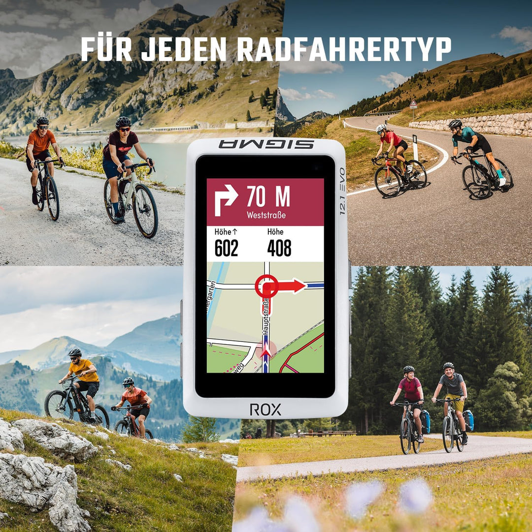 Sigma ROX 12.1 EVO Basic Set - White Fahrrad-Navi Fahrrad Europa Bluetooth, GPS, GLONASS Variante 2