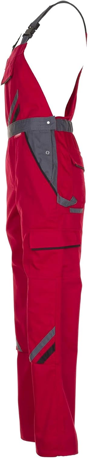 Planam 2336118 Highline Latzhose, Rot/Schiefer/Schwarz, Grösse 118 Rot/Schiefer/Schwarz 118, Rot/Sch