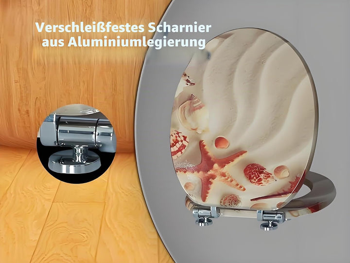 SINOBATH Wc Sitz Mit Absenkautomatik,Hochwertige Toilettendeckel aus Holz, Viele bunte Motive(Musche
