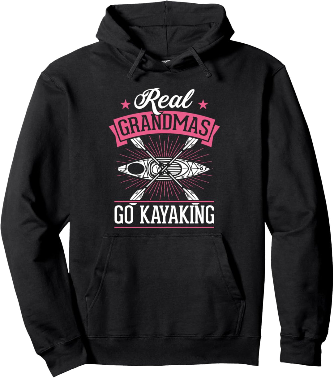 Real Grandmas Go Kajakfahren, lustig, niedlich, Weisswasser Pullover Hoodie