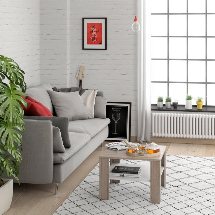 Vicco Couchtisch Homer, Sonoma/Weiss, 60 x 42 cm Sonoma 60x42x60 cm, Sonoma 60x42x60 cm