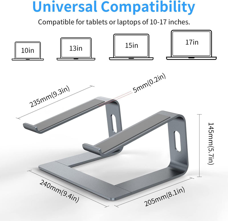 Bewahly Laptop Ständer, Ergonomisch Notebook Ständer, Aluminium Halter, Halterung, Stand für MacBook