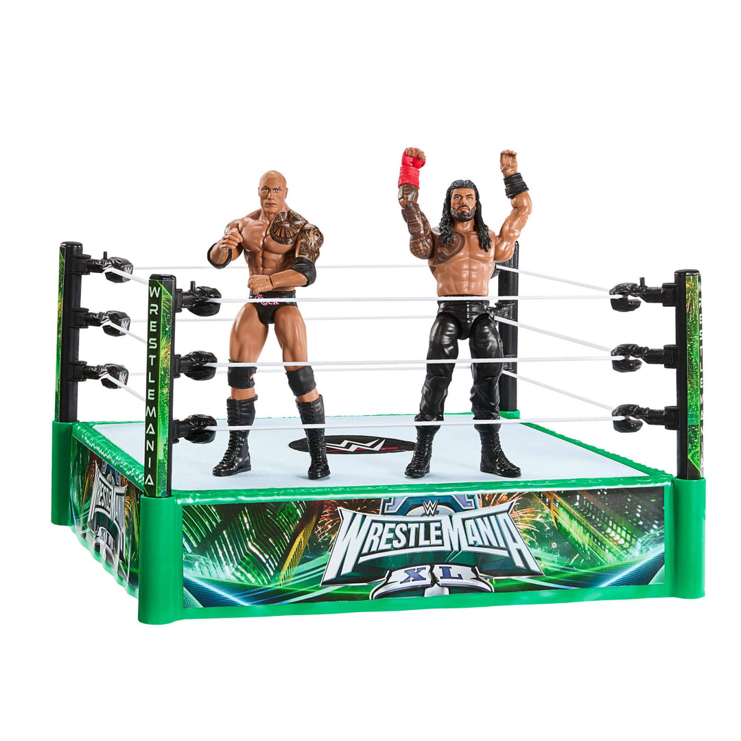 Mattel WWE Bloodline Rules-Spielset mit Ring und 2 Actionfiguren, enthält 15 cm grosse Sammelfiguren