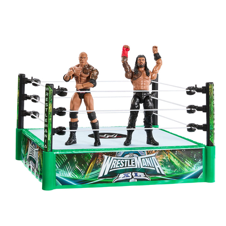Mattel WWE Bloodline Rules-Spielset mit Ring und 2 Actionfiguren, enthält 15 cm grosse Sammelfiguren