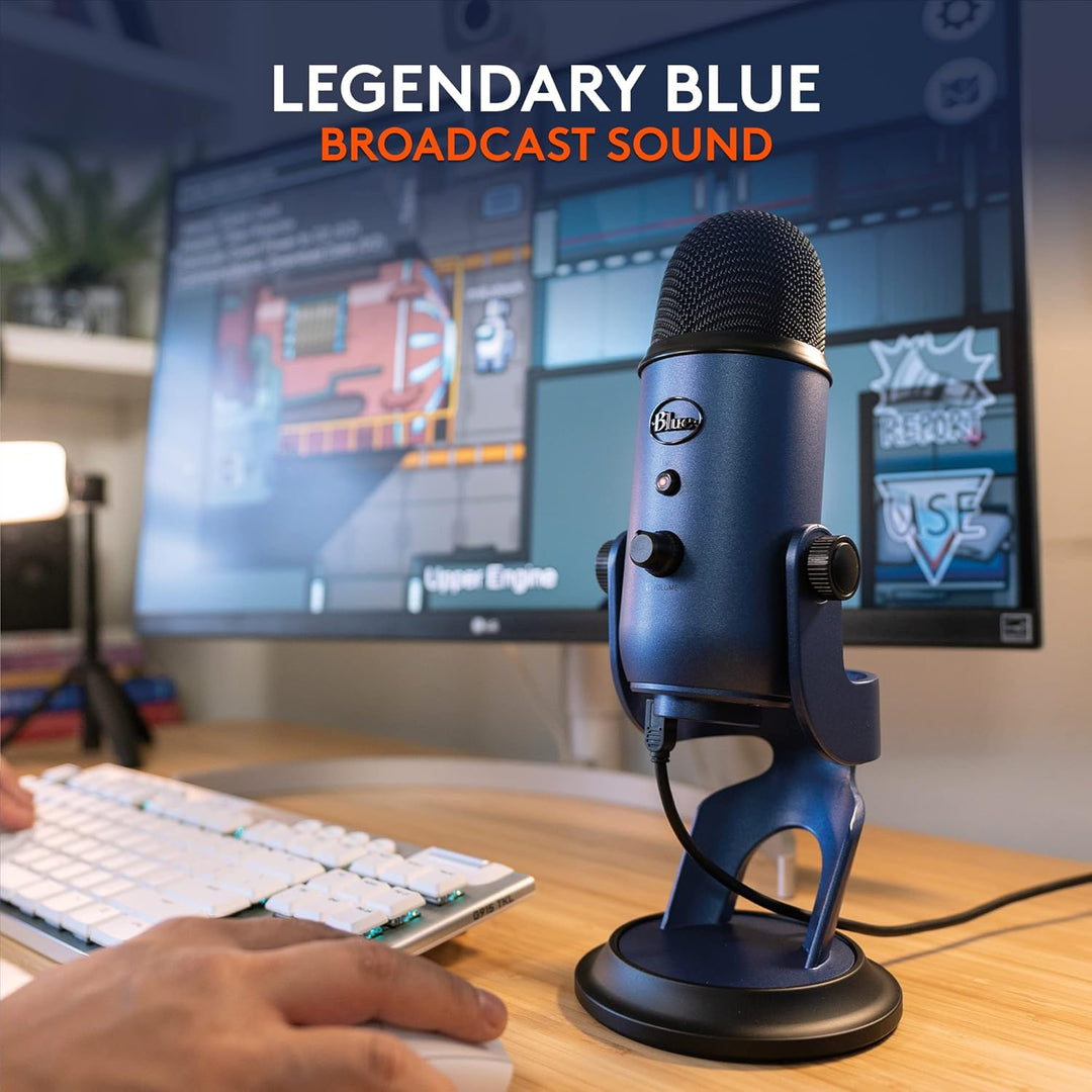 Blue Microphones Yeti Professionelles USB-Mikrofon für Aufnahmen, Streaming, Podcasting, Dunkelblau