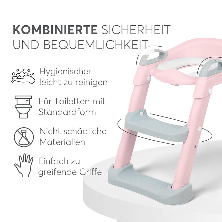 KikkaBoo Toilettensitz für Kinder mit Treppe LEA, Toilettentrainer, Zusammenklappbar & einstellbar,