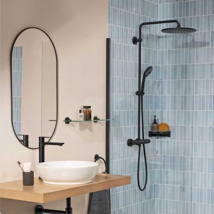 GROHE Lineare, Waschtischarmatur hoch, wassersparend (Wasserhahn für das Bad, 31cm hoch, ideal für d