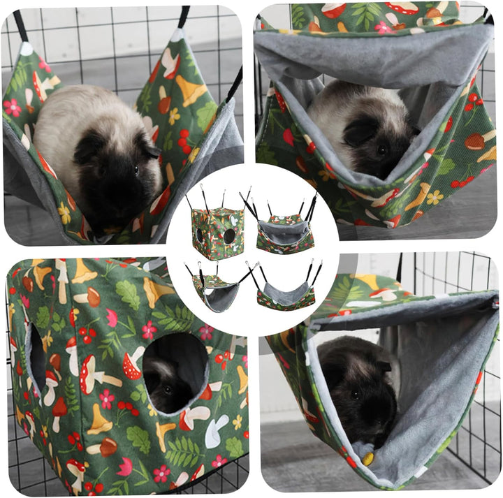 1Set/4pcs Ratte Hängematte Hängende Frettchen Hängematte mit Gurten weichwaschbarer Meerschweinchenb