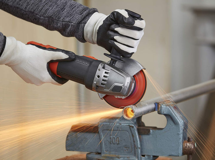 Black+Decker Winkelschleifer BEG210-QS (900 Watt, 115 mm Scheiben-ø, mit 3-Positionen-Zusatzhandgrif