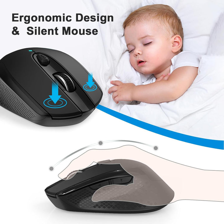 Maus Kabellos USB C, Funkmaus Batterie Klein 2.4G Computer Maus mit USB C Empfänger 3 Verstellbare D