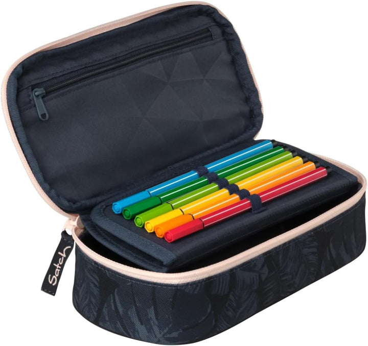 Satch Schlamperbox extra gross inkl. Trennfach Reissverschlussfach Stiftehalter Geodreieck Sichtfens