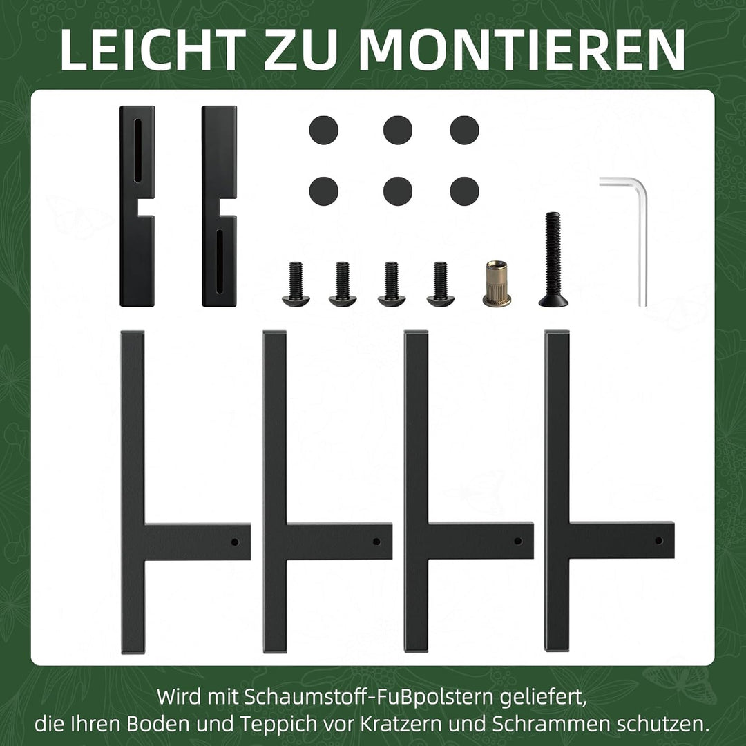 ZMTECH Verstellbare Pflanzenständer Metall Schwarz, 20-35cm Modern Blumentopf Ständer, Midcentury Bl
