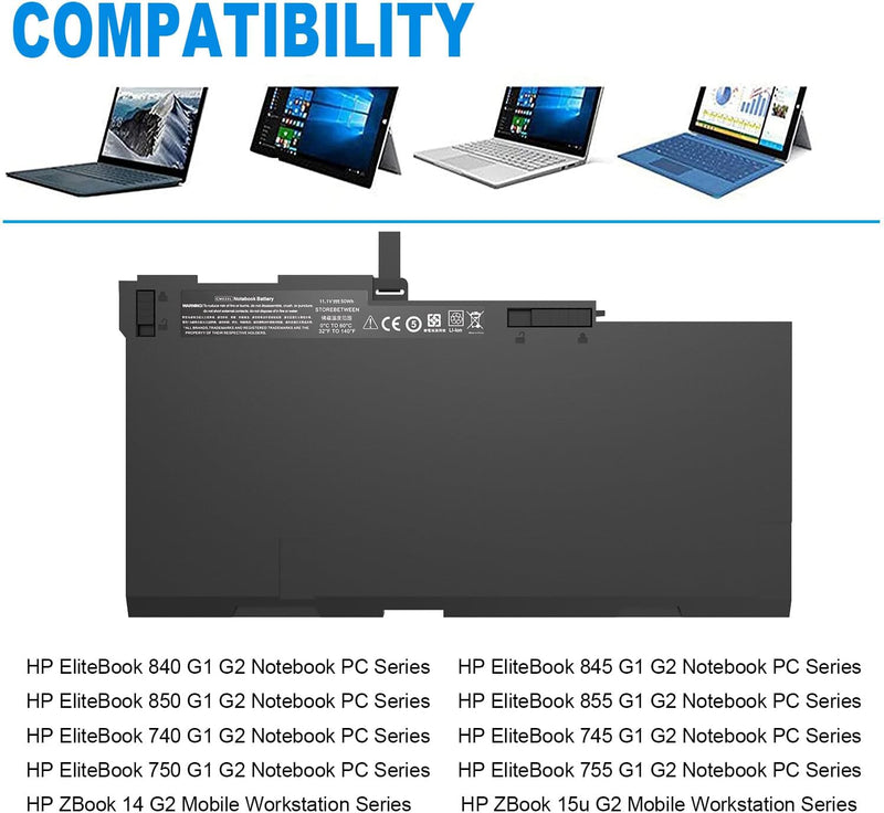 CM03 CM03XL CO06 CO06XL Akku Ersatz für HP EliteBook 740 745 750 840 845 850 G1 G2 Serie passend für