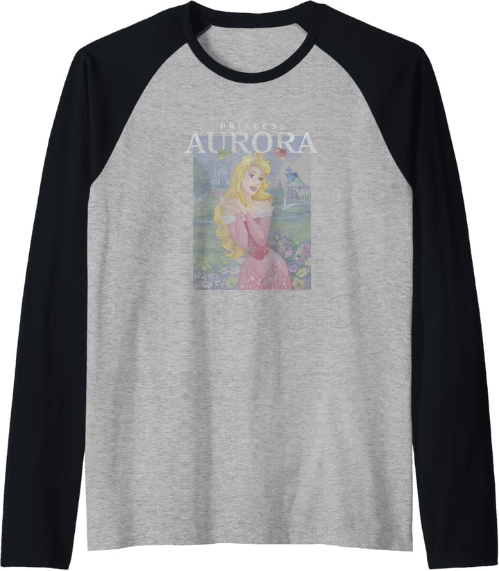 Disney Sleeping Beauty Princess Aurora Flower Portrait Raglan