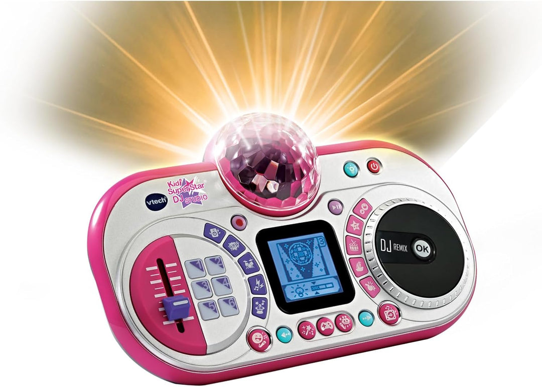 VTech Kidi Super Star DJ Studio pink – 10-in-1 Karaokespielzeug mit Mikrofon, abnehmbarem DJ-Mischpu