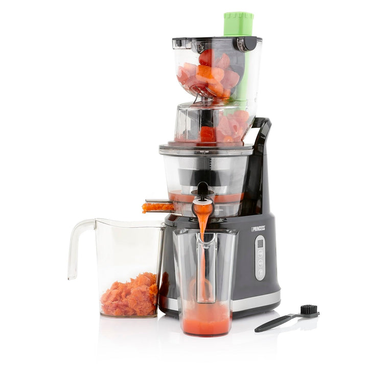 Princess 202045 Easy Fill Slow Juicer – Extra grosser Fülltrichter – Hoher Saftertrag
