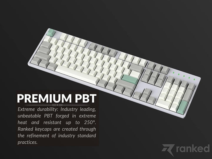 Ranked Leeres Premium-Tastenkappen-Set | 1,4 mm Dickes PBT | Cherry-Profil für Mechanische Tastatur