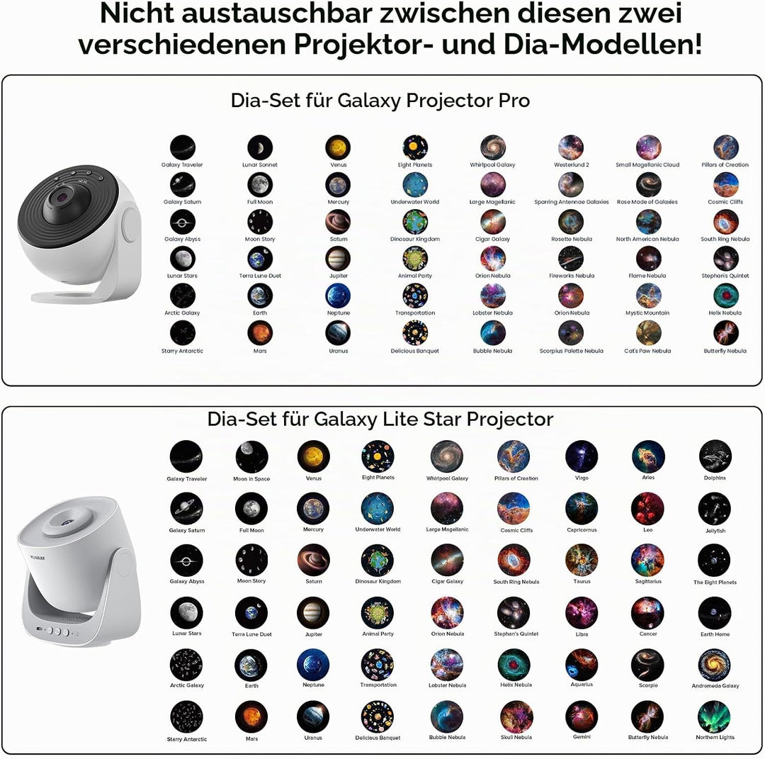 YUNRAY Galaxy Projector Disc – Ultra HD Projektionsscheiben, kompatibel mit YUNRAY Galaxy Projector