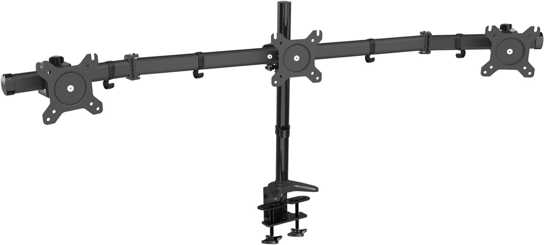 HFTEK - Monitor TV Halter Mounts Tischhalterung für 3 Bildschirme von 15 bis 27 Zoll – VESA 75/100 -