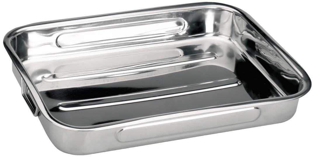 Ibili 651860 Bräter mit Griffen, Edelstahl, klappbar 63 x 46 x 6 cm, 63 x 46 x 6 cm