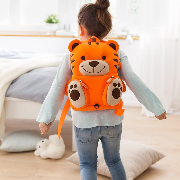 Pandana Kleiner Kinderrucksack Tommy Tiger mit Brustgurt für Jungen und Mädchen von 2-5 Jahren, Kind