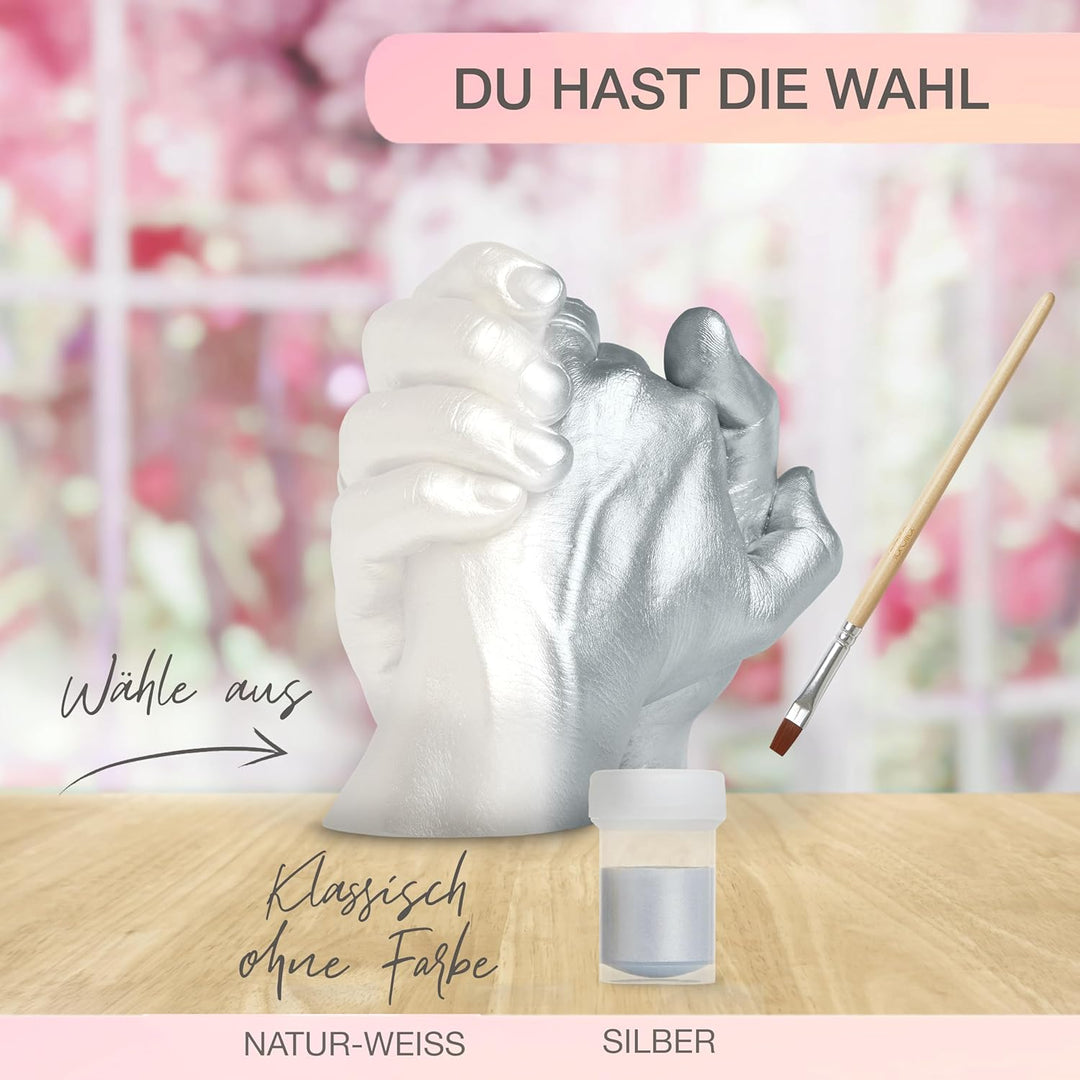 larella 3D Handabdruck-Set für Paare - mit 3 FARBEN - Geschenk-Idee für Pärchen & Familie - MADE in