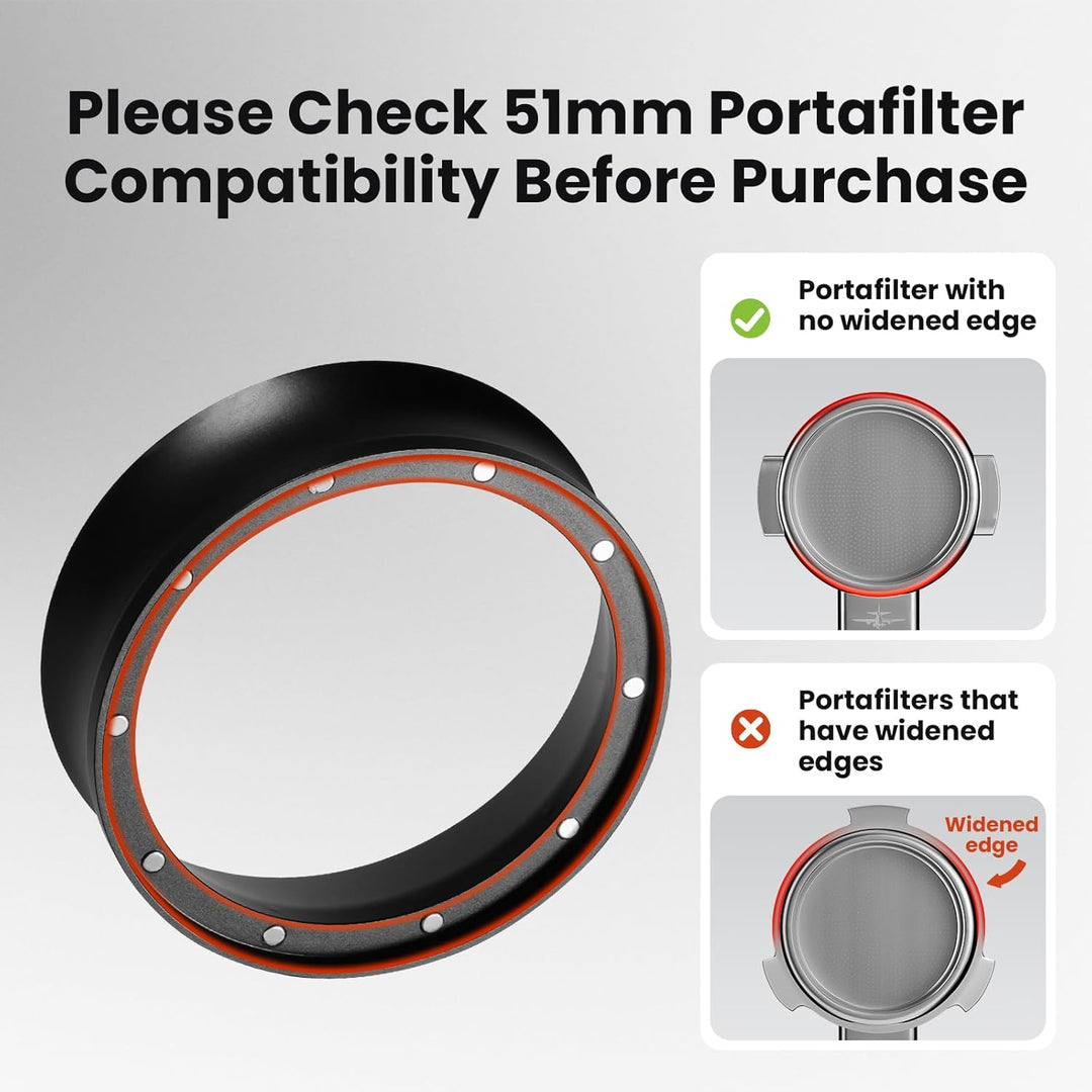 MHW-3BOMBER 51mm Espressodosiertrichter Magnetischer Kaffeedosierring Siebträger Trichter Barista To