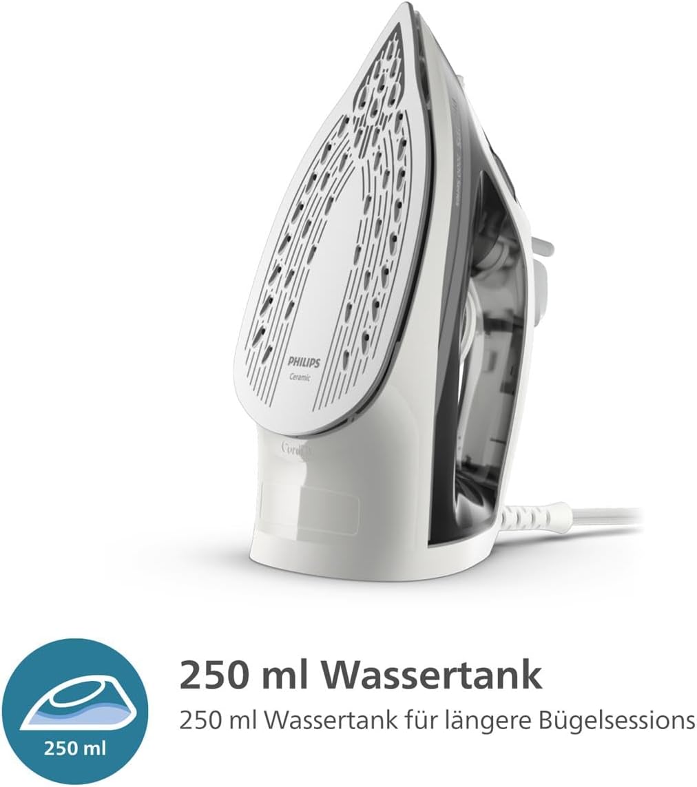 Philips 2000-Serie Dampfbügeleisen - Bis zu 25 g/min Dauerdampf. 2000W. 250 ml Wassertank. Schnelle