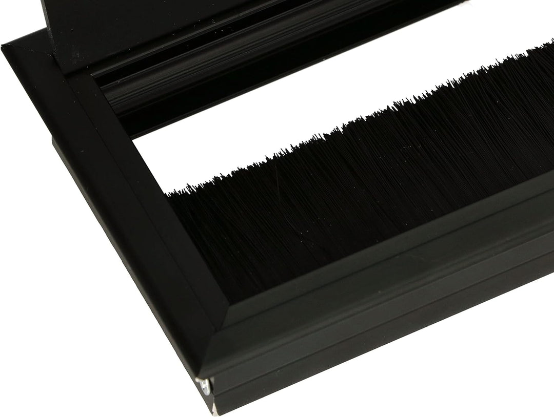 KOTARBAU® 2er Set Aluminium Kabeldurchführung 120x80 mm für Möbel Schwarz Kabeldose Kabeldurchlass E