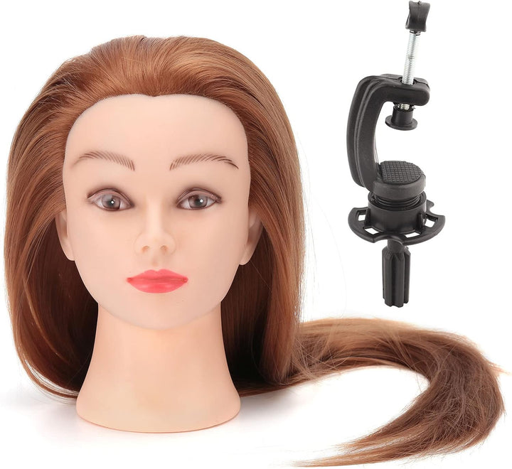 Dickes Haar, Friseur-Trainingskopf, Kosmetik-Puppenkopf, 24-Zoll-Kunstfaser-Haar-Trainingskopf mit T