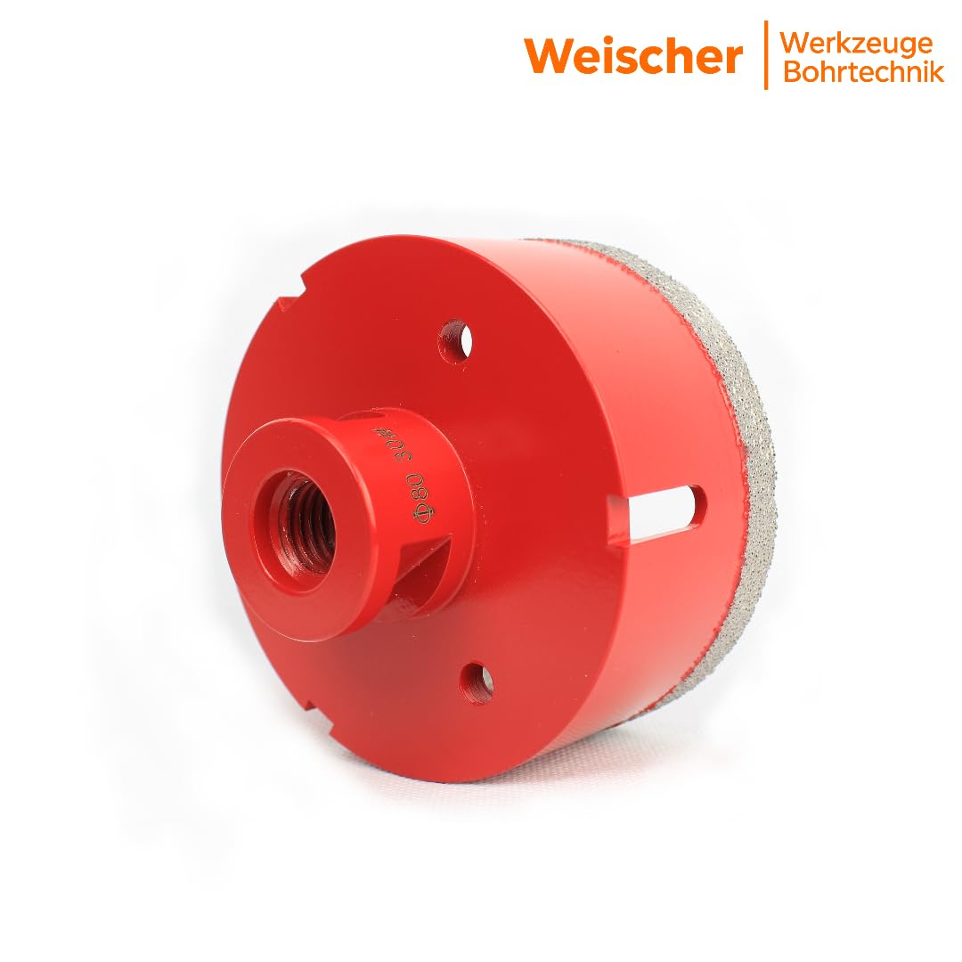 Weischer® - Fliesenbohrer Ø 65 mm | M14 für Winkelschleifer | Diamantbohrer Diamantbohrkrone Glasboh