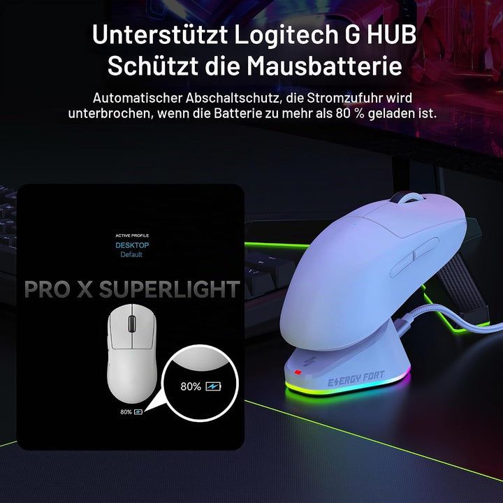 Lade-Station für Logitech Maus G PRO X Superlight 2, G502/G502X Plus Lightspeed, G703, G903, G PRO W