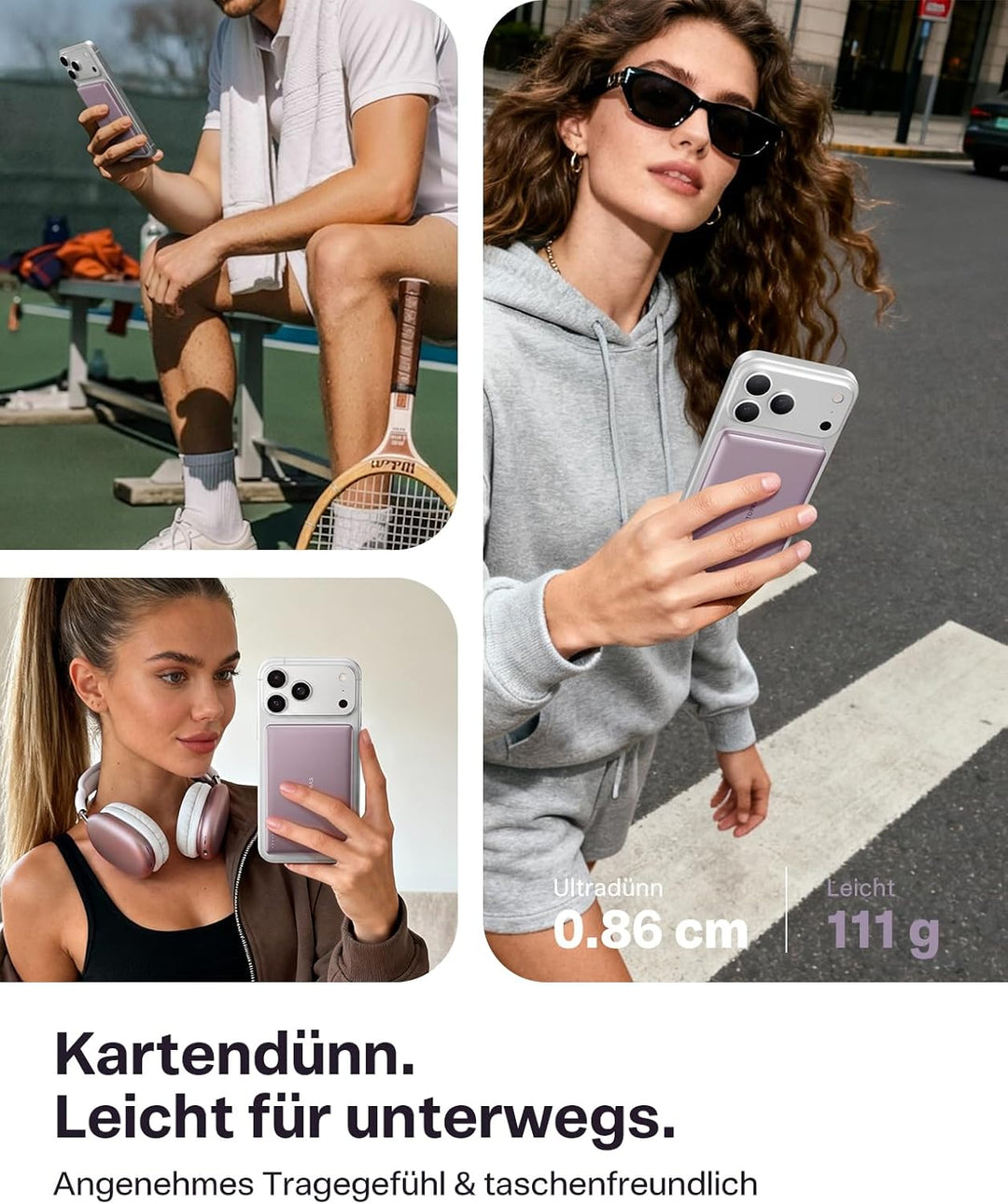 TORRAS MiniMag Ultra Slim Powerbank für Magsafe, 18W Schnellladen 5000mAh Magnetische Powerbank Klei