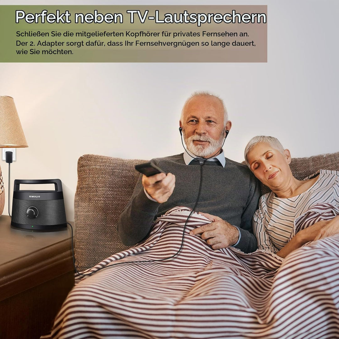 SIMOLIO TV Lautsprecher für Fernseher Kabellos, Tragbare Funklautsprecher für Senioren &amp; Menschen, E