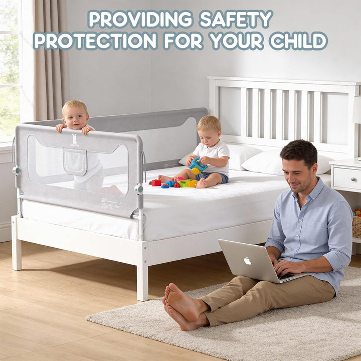 Verdego 2er-Set Rausfallschutz Bett 150 cm, Rausfallschutz Boxspringbett Klappbar, 300D Oxford Stoff