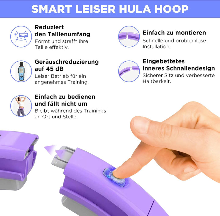 Smart Fitness Hula Hoop Reifen für die Gewichtsabnahme bei erwachsen - Ideal für Anfänger Hula Hoope
