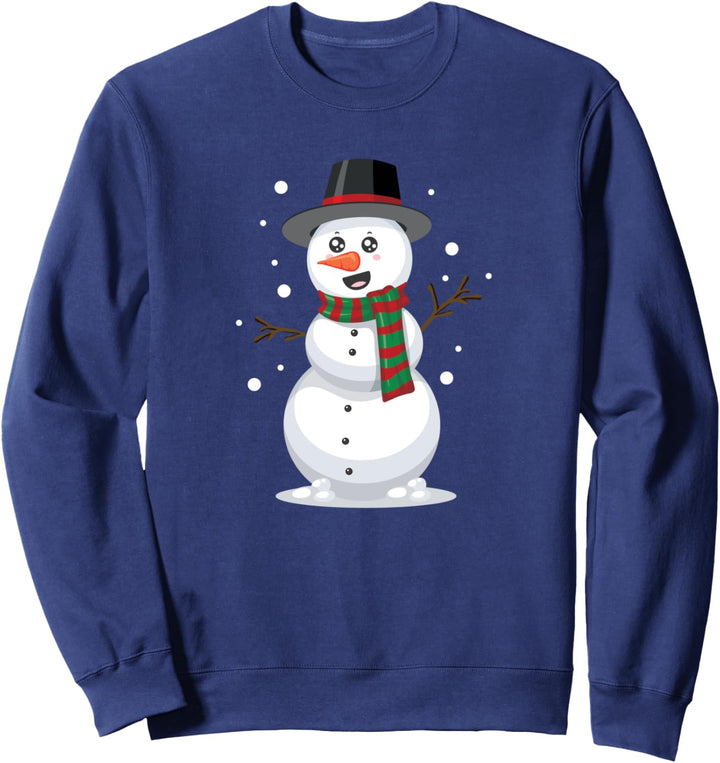 Schneemann; niedliches Gesicht im Kawaii-Stil Sweatshirt