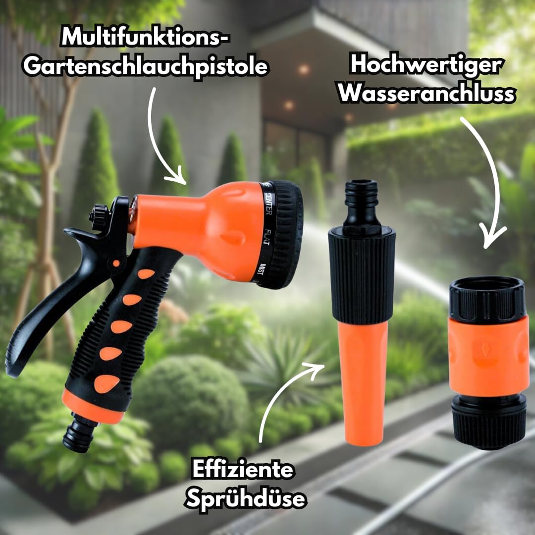 Schlauchtrommel & Wand-Schlauchbox 20M+2M – Hochwertiger 1/2-Zoll Automatik-Gartenschlauch mit 180°