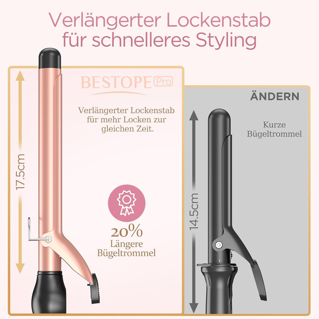 BESTOPE PRO 25mm Lockenstab, Lockenstab Grosse Llocken, Multi-Temperatur, Verlängerung Design Hair C
