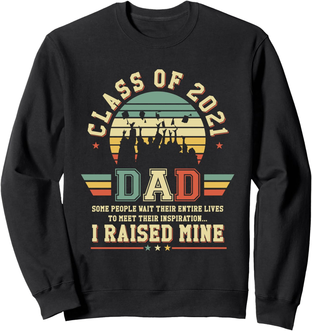 Stolzer Vater Eines Absolventen 2021 Retro-Teilung College Sweatshirt