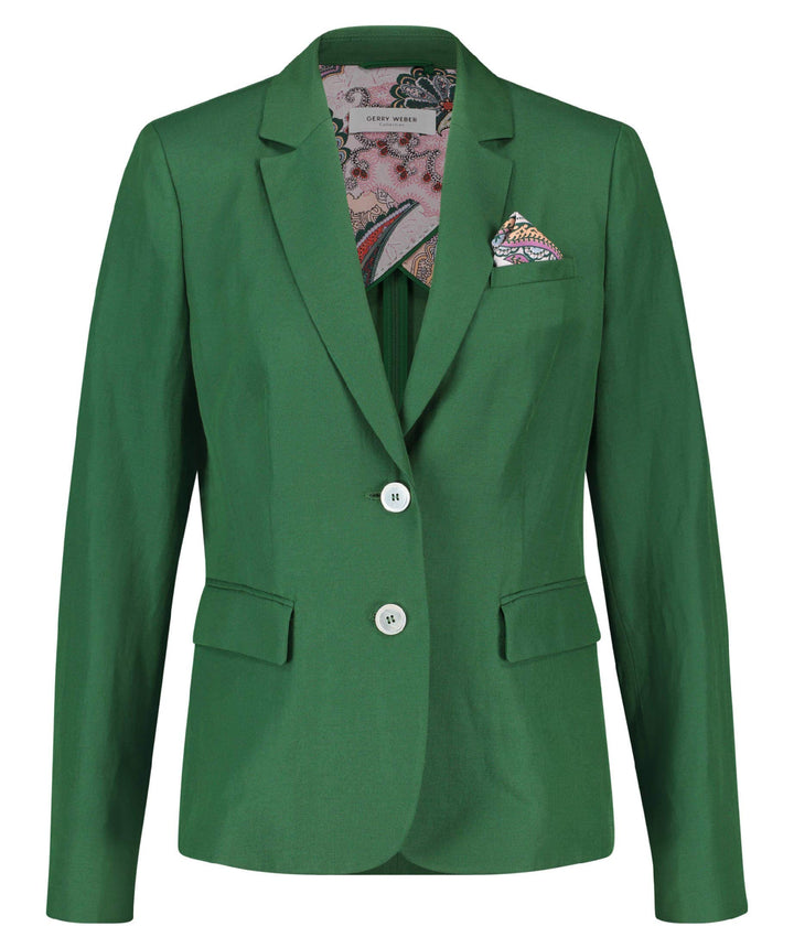 GERRY WEBER Damen Blazer mit Einstecktuch figurumspielend Leaf 44