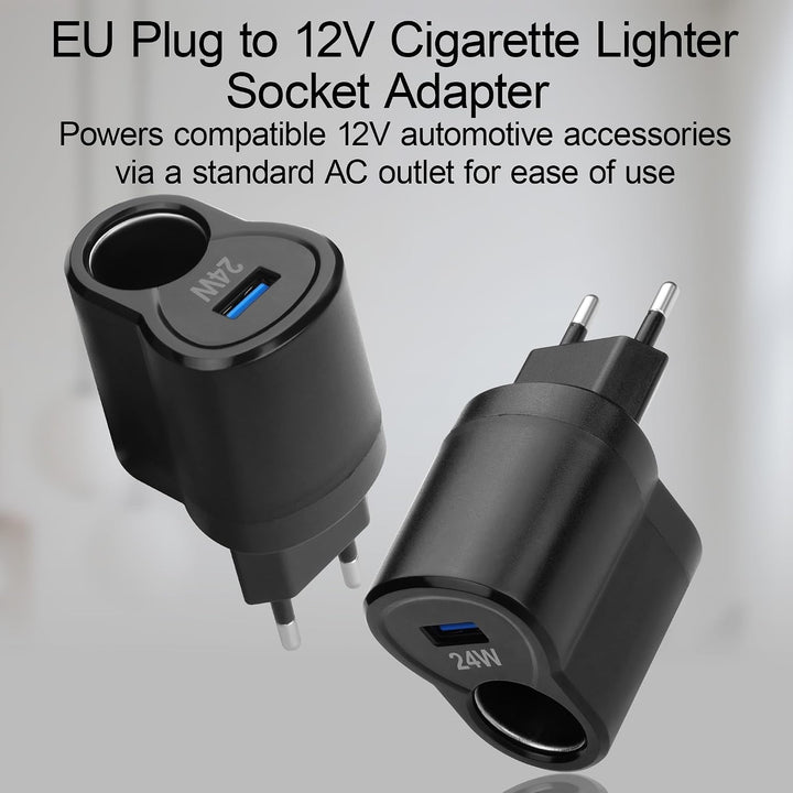 EU-Stecker 240V auf 12V USB-Zigarettenanzünder-Adapter, 2PCS